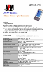 APM 108Mbps Wireless 11g CardBus Adapter AAWPC006G Spesifikasi