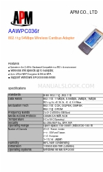 APM 802.11g 54Mbps Wireless Cardbus Adapter AAWPC036r Specifications