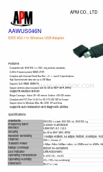 APM IEEE 802.11n Wireless USB Adapter AAWUS046N Especificaciones