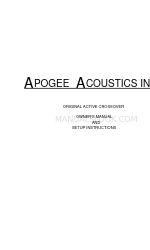 APOGEE ACOUSTICS ORIGINAL ACTIVE CROSSOVER Owners Manual And Setup Instructions