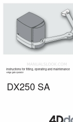 4Ddoors DX250 SA Petunjuk Untuk Pemasangan, Pengoperasian Dan Perawatan