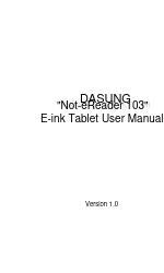 Dasung Not-eReader 103 Gebruikershandleiding