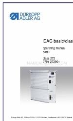 DURKOPP ADLER DAC basic 272 Betriebshandbuch