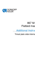 DURKOPP ADLER DAC classic 867 Instructions supplémentaires