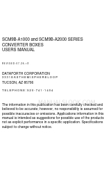 Dataforth SCM9B-A1000 Series Gebruikershandleiding