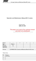 Cavotec MC-3000 Operation And Maintenance Manual