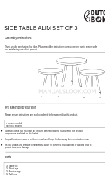 Dutch BONE ALIM SIDE TABLE Assembly Instructions