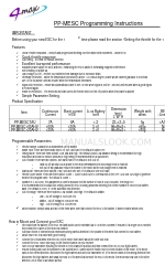 4max PP-MESC100AHV Programming Instructions