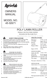 Agri-Fab Poly Lawn Roller 45-02671 Benutzerhandbuch