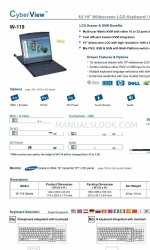 Austin Hughes Electronics CyberView W-119 series Especificaciones