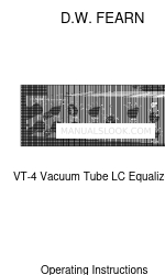 DW FEARN VT4 Operating Instructions Manual