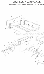 Agri-Fab Repair Parts For Utility Carts 45-02401 Ремонтні деталі