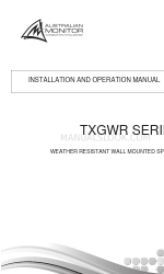 AUSTRALIAN MONITOR TXGWR Series Manual de instalación y funcionamiento