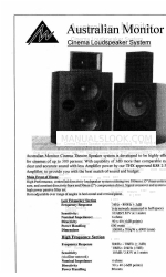 AUSTRALIAN MONITOR CINEMA LOUDSPEAKER SYSTEM 브로셔