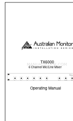 AUSTRALIAN MONITOR TX6000 - MANUEL 2 Operating Manual