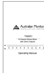 AUSTRALIAN MONITOR TX8201 - MANUEL 2 Operating Manual