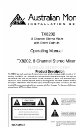 AUSTRALIAN MONITOR TX8202 Bedieningshandleiding