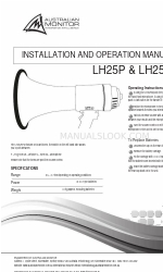 AUSTRALIAN MONITOR LH25FM Manual de instalación y funcionamiento