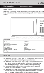 Cookworks EM820CFD Kullanıcı Talimatları