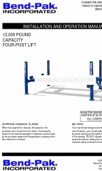 Bend-Pak HD-12LS Manual de instalación y funcionamiento