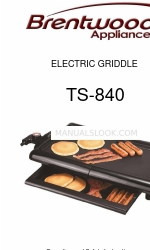 Brentwood Appliances TS-840 작동 및 안전 지침 매뉴얼