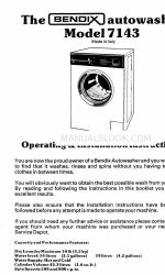 BENDIX 7143 Bedienings- en installatie-instructies