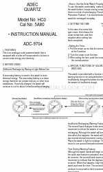 Adec Quartz HC0 Manuel d'instruction