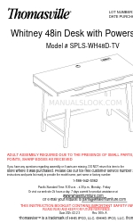 HHG Thomasville Whitney 48in Desk with Powerstrip SPLS-WH48D-TV Manual