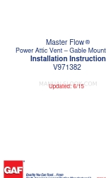 GAF Master Flow EGV5 Installation Instructions Manual