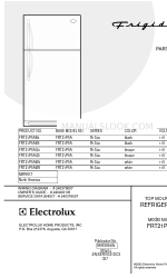 Frigidaire R134a Katalog części fabrycznych