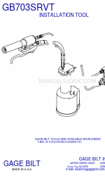 Gage Bilt GB703SRVT Installation Manual