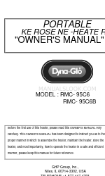 Dyna-Glo RMC- 95C6B Instrukcja obsługi