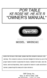 Dyna-Glo WK95C6C Manuale d'uso