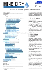 HI-E DRY 195 설치, 작동 및 서비스 지침