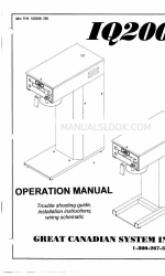 Great Canadian Systems IQ2000 운영 매뉴얼