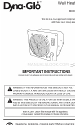 Dyna-Glo WHF100 Ważne instrukcje Podręcznik