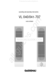 Gaggenau VL041-707 Betriebs- und Montageanleitung