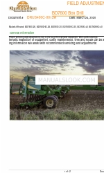 GREAT PLAINS BD7600 Field Adjustment Manual