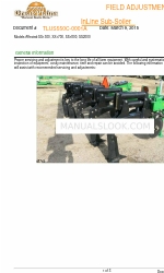 GREAT PLAINS SS2000 Field Adjustment Manual