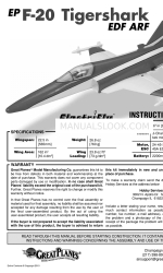 GREAT PLANES EP F-20 Tigershark ElectriFLy Manual de instrucciones