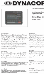 Dynacord PowerMate 600 Specifications