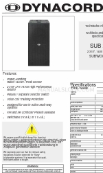 Dynacord SUB 28 建築家とエンジニアの仕様