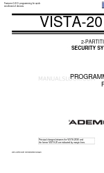 ADEMCO VISTA-20SE Formulir Pemrograman