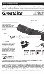 GreatLite EXPE36-E02 Operating Instructions And Parts Manual