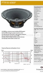 Celestion FTR Range FTR18-4080F Технічні характеристики