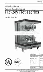 Hickory Industries Rotisseries N/1.9E Installation And Owners Operating Manual