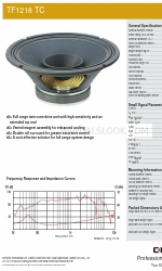 Celestion TF range TF1218 TC Teknik Özellikler