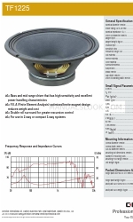 Celestion TF range TF1225 Teknik Özellikler