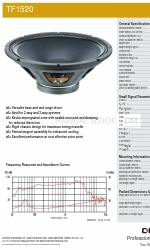 Celestion TF range TF1520 Teknik Özellikler