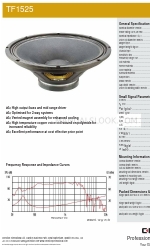 Celestion TF range TF1525 e Teknik Özellikler